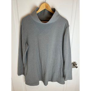 Dudley Stephens Cobble Hill Terry Fleece Turtleneck Tunic Top Heather Grey XXL